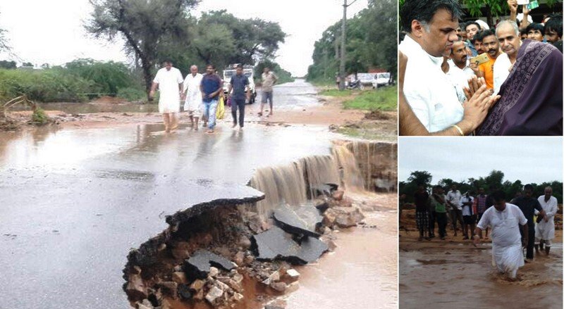 कभी पैदल, कभी बाइक तो कभी नाव में सवार होकर बाढ़ पीडितो से मिलते देवजी भाई पटेल
