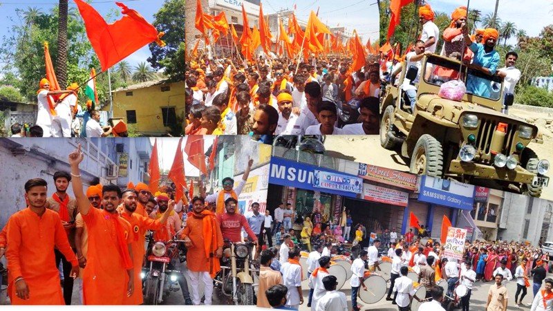 राम नवमी के मौके पुरे सिरोही जिले में विशाल शोभा यात्राओ के द्रश्य