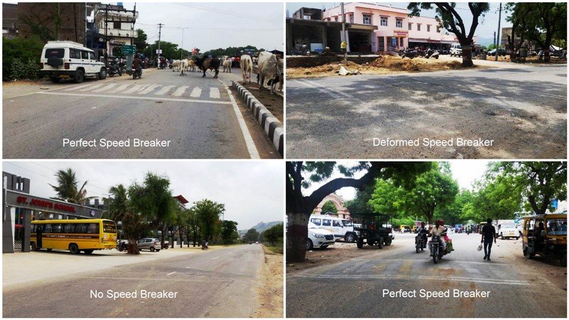 स्पीड ब्रेकर को लेकर आबूरोड में डबल स्टैण्डर्ड  के कारण आये दिन हो रहे एक्सीडेंट