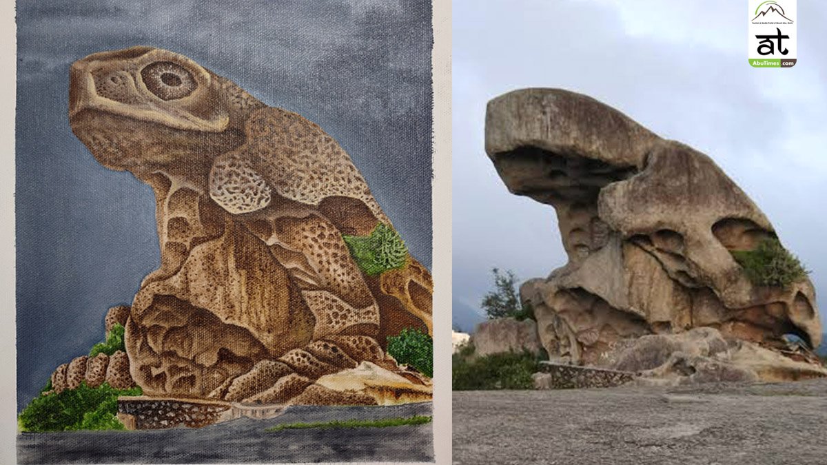 A painting that explains why it's called "Toad Rock"